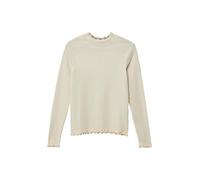 Geripptes Langarmshirt im Slim Fit mit Rollsaum 158/164 creme 2175108.0406.158_164