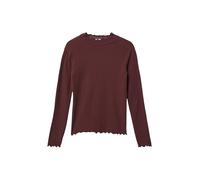 Geripptes Langarmshirt im Slim Fit mit Rollsaum 158/164 rot 2175108.4927.158_164