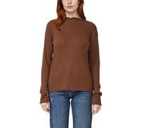 s.Oliver Geripptes Langarmshirt mit gewelltem Saum