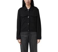 Geripptes Langarmshirt mit gewelltem Saum 44 schwarz 2176302.9999.44