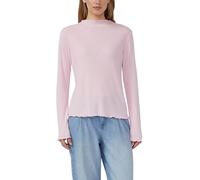 Geripptes Langarmshirt mit gewelltem Saum 34 pink 2176302.4156.34