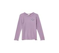 Geripptes Langarmshirt mit Spitzen- und Stickdetail 140 lila 2170894.4670.140