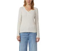 s.Oliver Geripptes Longsleeve mit Henley-Ausschnitt Beige Größe 42 2172302.81W9.42