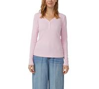 s.Oliver Geripptes Longsleeve mit Henleyausschnitt
