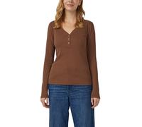 Geripptes Longsleeve mit Henleyausschnitt 44 braun 2172302.8837.44