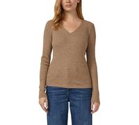 Geripptes Longsleeve mit V-Ausschnitt 40 braun 2172332.88W9.40