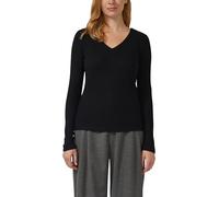 Geripptes Longsleeve mit V-Ausschnitt 42 schwarz 2172332.9999.42