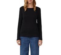 Langarmshirt S.OLIVER, Damen, Gr. 46, 2x schwarz, Single Jersey, Obermaterial: 100% Baumwolle, unifarben, tailliert hüftbedeckend, Rundhals, Shirts Langarmshirt, mit Rundhalsausschnitt, 2er Pack (4007
