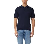Geripptes Strick-Polo aus Baumwolle mit Reißverschluss L blau 2178311.5978.L