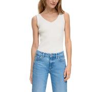 Geripptes Stricktop aus Viskosemix im Slim Fit 44 weiß