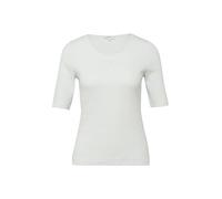 Rundhalsshirt S.OLIVER, Damen, Gr. 44, sky blau stripe, Jersey, Obermaterial: 95% Baumwolle, 5% Elasthan, gestreift, tailliert hüftbedeckend, tiefer Rundhals, abgesteppte Kante, Shirts Rundhalsshirt,