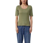 s.Oliver Geripptes T-Shirt im Slim Fit mit Stickerei