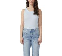 Tanktop S.OLIVER, Damen, Gr. 46, sky blau, Rippware, Obermaterial: 95% Baumwolle, 5% Elasthan, unifarben, regular fit normal, Rundhals, abgesteppte Kante, Tops Tanktop, in Rippoptik, Regular Fit, Rund