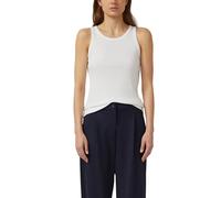 Tanktop S.OLIVER, Damen, Gr. 46, weiß, Rippware, Obermaterial: 95% Baumwolle, 5% Elasthan, unifarben, slim fit normal, Rundhals, Tops Tanktop, mit Streifen Muster (44868949-46) weiß