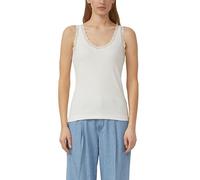 s.Oliver Geripptes Tanktop mit Spitze Creme Größe 44