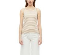 Geripptes Top im Slim Fit mit Stickerei 44 braun|weiß 2179332.81H1.44