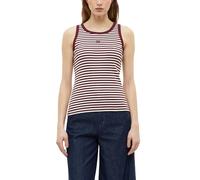 s.Oliver Geripptes Top im Slim Fit mit Stickerei