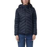Steppjacke S.OLIVER, Damen, Gr. 38, navy, Web, Obermaterial: 100% Polyester, unifarben, tailliert hüftlang, Rundhals, Bündchen, Jacken Steppjacke, mit Kapuze und Kordelzug (77969933-38)