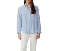 Gestreifte Bluse aus Leinenmix mit überschnittenen Schultern 44 blau 2163692.55G0.44