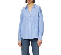 Gestreifte Popeline-Bluse im Relaxed Fit mit Schleifen-Detail 44 blau 2166200.55G9.44