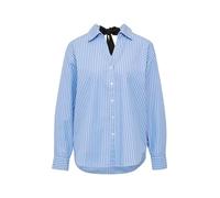 s.Oliver Gestreifte Popeline-Bluse im Relaxed Fit mit Schleifen-Detail himmelblau 36