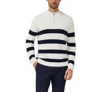 Gestreifter Baumwoll-Strickpullover mit Troyer-Kragen XXL creme|blau 2174327.59G1.XXL