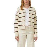 s.Oliver Gestreifter Cardigan aus Baumwollmix Beige/Braun Gr. 38
