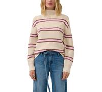 s.Oliver Strickpullover Gestreift Grobstrick mit Stehkragen Weiß Größe 42