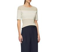 Gestreifter Slim-Fit-Pullover mit kurzen Ärmeln 46 Beige 2163635.80X1.46
