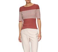 s.Oliver Gestreifter Slim-Fit-Pullover mit kurzen Ärmeln