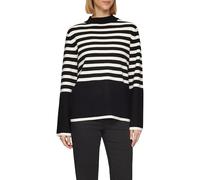 Gestreifter Strickpullover mit ausgestellten Ärmeln 34 schwarz