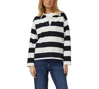Gestreiftes Baumwoll-Shirt mit Hemdkragen 48 schwarz|weiß 2176536.99G6.48