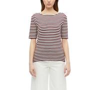 s.Oliver Gestreiftes Halbarmshirt im Slim Fit mit Flammgarn