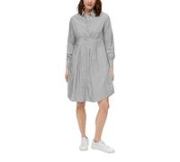 Gestreiftes Hemdblusenkleid aus Popeline 40 schwarz|weiß