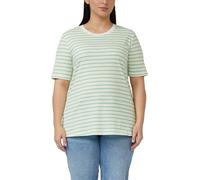 Gestreiftes Jersey-T-Shirt im Regular Fit mit Herz-Stickerei 52 grün|creme 2179773.72G4.52