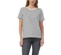 Gestreiftes Jersey-T-Shirt mit Herz-Stickerei 46 schwarz|creme 2174360.99G4.46