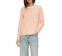Gestreiftes Langarmshirt aus Baumwolljersey 46 Orange