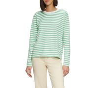 Gestreiftes Langarmshirt aus Baumwolljersey 46 grün