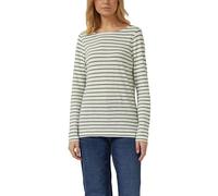 Gestreiftes Langarmshirt aus Flammgarm mit U-Boot-Ausschnitt 40 olive|creme 2177165.79G4.40