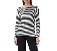 Gestreiftes Langarmshirt aus Flammgarn mit U-Boot-Ausschnitt 40 schwarz|weiß 2171413.99G4.40