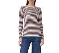 Gestreiftes Langarmshirt aus Flammgarn mit U-Boot-Ausschnitt 42 rot|weiß 2171413.39G4.42