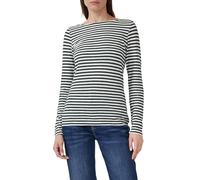 Gestreiftes Langarmshirt aus Flammgarn mit U-Boot-Ausschnitt 44 grün|weiß 2171413.69G4.44