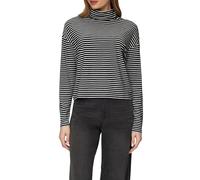 Gestreiftes Langarmshirt im Relaxed Fit 36 schwarz