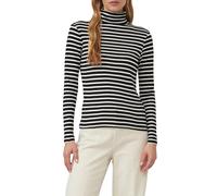 s.Oliver Longsleeve Gestreift Slim Fit mit Rollkragen Schwarz/Weiß Größe 46