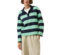 s.Oliver Sweatshirt Gestreift mit Polokragen Blau/Türkis Größe 42