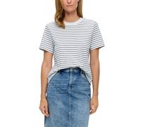 s.Oliver Gestreiftes T-Shirt aus Baumwolle mit Rippblende