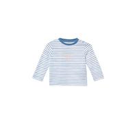 Gestreiftes Unisex Longsleeve mit Frontprint 68 blau|weiß 2166072.52A3.68