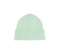 s.Oliver Gestrickte Beanie mit Umschlag und Logo-Detail