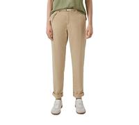 Chinohose S.OLIVER, Damen, Gr. 38, N-Gr, beige, Web, Obermaterial: 98% Baumwolle, 2% Elasthan. Futter: 100% Baumwolle, unifarben, regular fit knöchellang, Hosen Chinohose, mit Gürtel (94646010-38)
