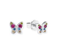 s.Oliver Girls Ohrstecker 2020868 Schmetterling Silber 925 Zirkonia bunt